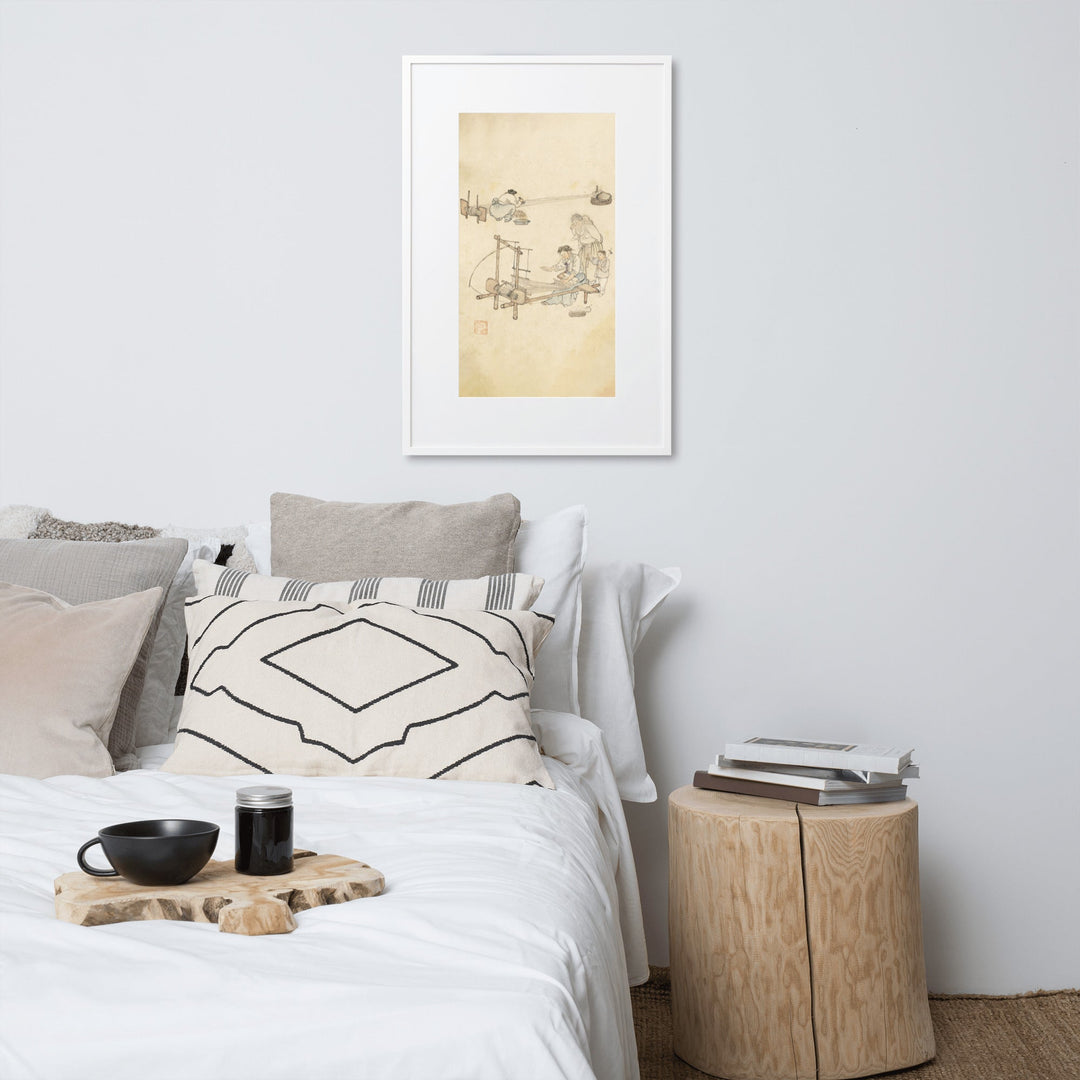 Weberei, Kim Hong-do - Poster im Rahmen mit Passepartout artlia