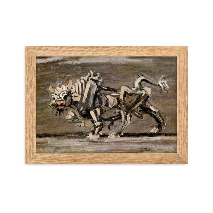 Weißer Ochse, Lee Jung-seob - Poter im Rahmen Oak / 21×30 cm artlia