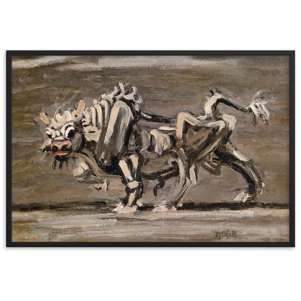 Weißer Ochse, Lee Jung-seob - Poter im Rahmen Schwarz / 61×91 cm artlia