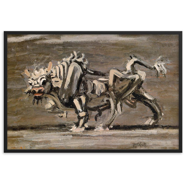 Weißer Ochse, Lee Jung-seob - Poter im Rahmen Schwarz / 61×91 cm artlia