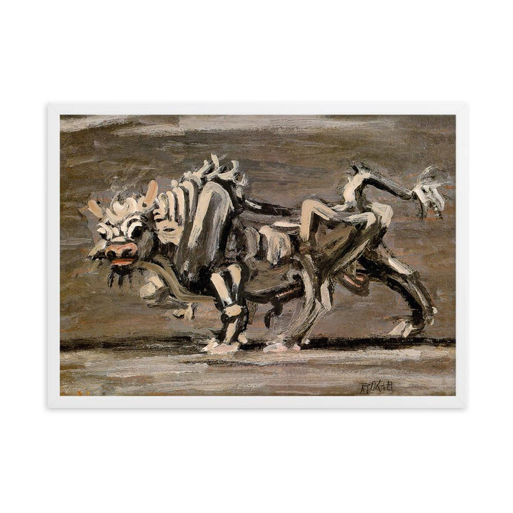 Weißer Ochse, Lee Jung-seob - Poter im Rahmen Weiß / 50×70 cm artlia