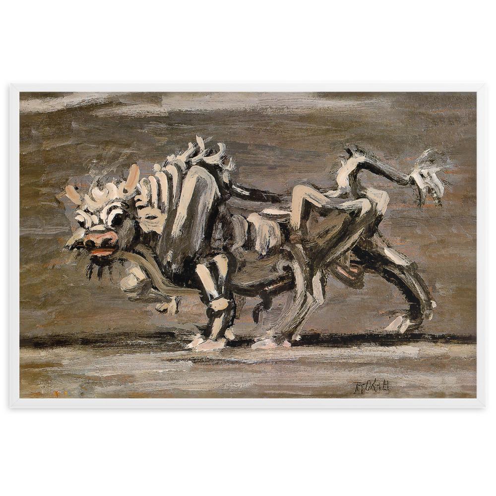 Weißer Ochse, Lee Jung-seob - Poter im Rahmen Weiß / 61×91 cm artlia