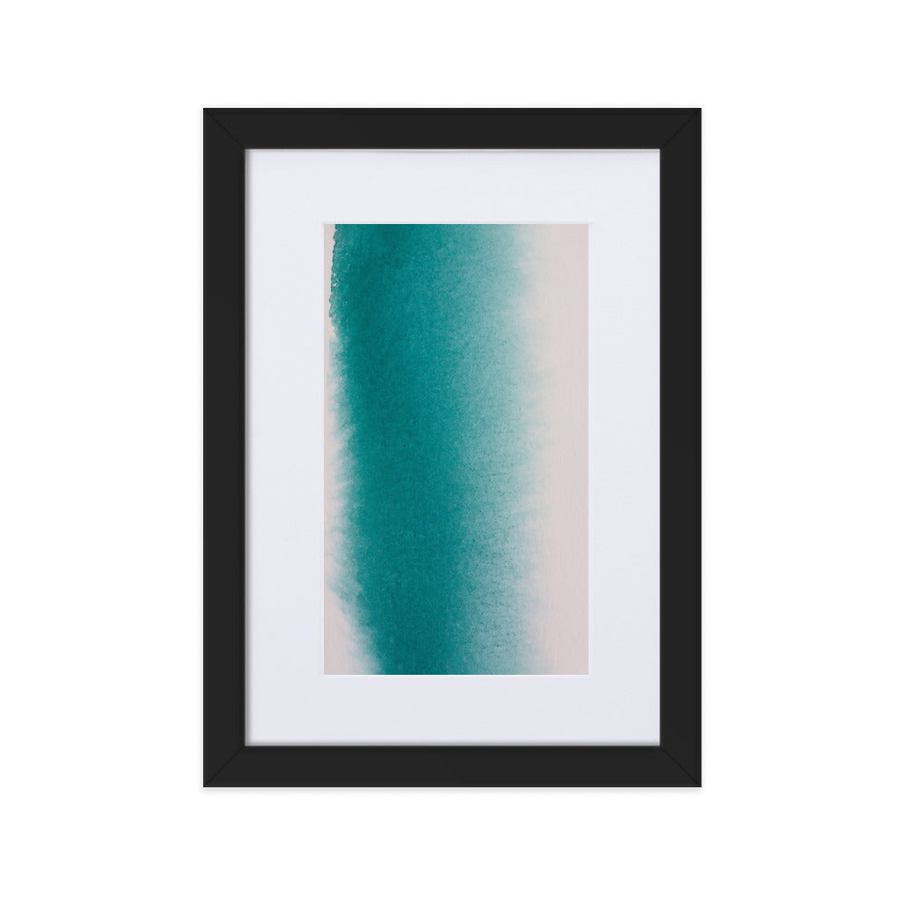 weißer Strand - Poster im Rahmen mit Passepartout Schwarz / 21×30 cm artlia