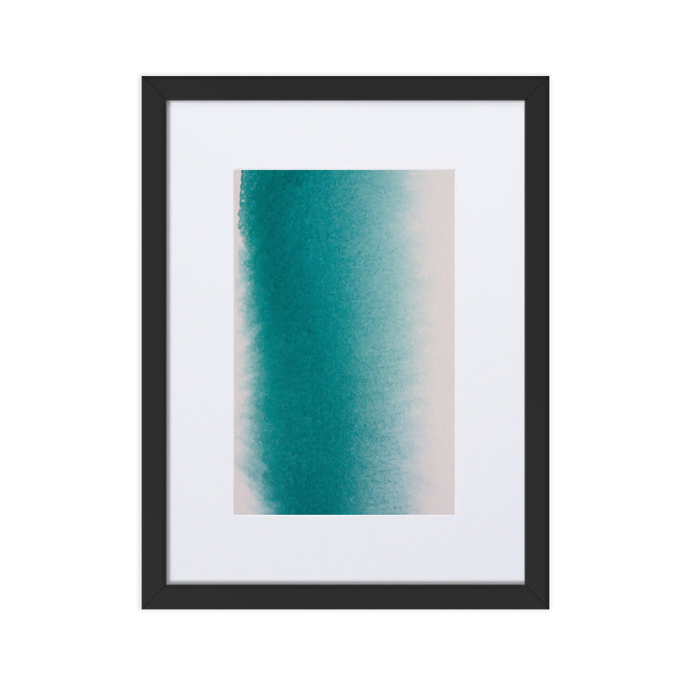 weißer Strand - Poster im Rahmen mit Passepartout Schwarz / 30×40 cm artlia