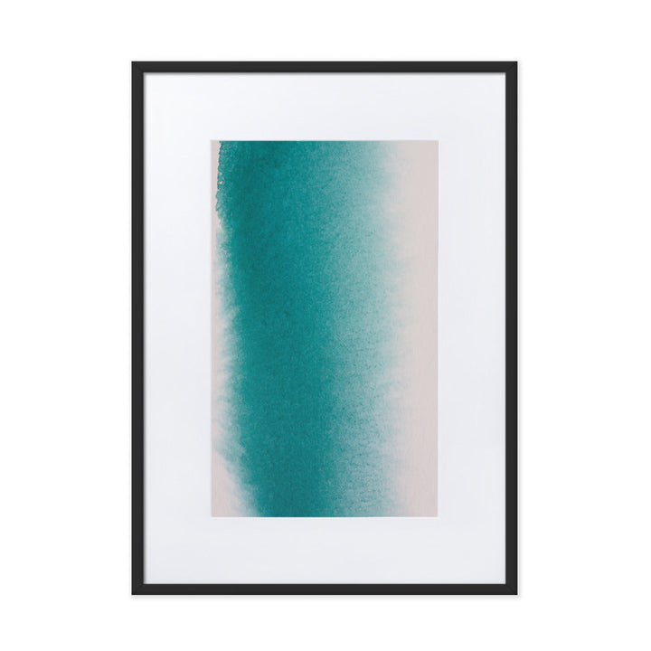 weißer Strand - Poster im Rahmen mit Passepartout Schwarz / 50×70 cm artlia