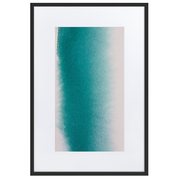 weißer Strand - Poster im Rahmen mit Passepartout Schwarz / 61×91 cm artlia