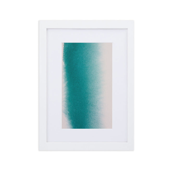 weißer Strand - Poster im Rahmen mit Passepartout Weiß / 21×30 cm artlia