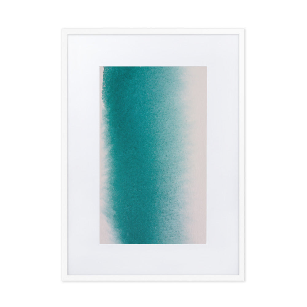 weißer Strand - Poster im Rahmen mit Passepartout Weiß / 50×70 cm artlia