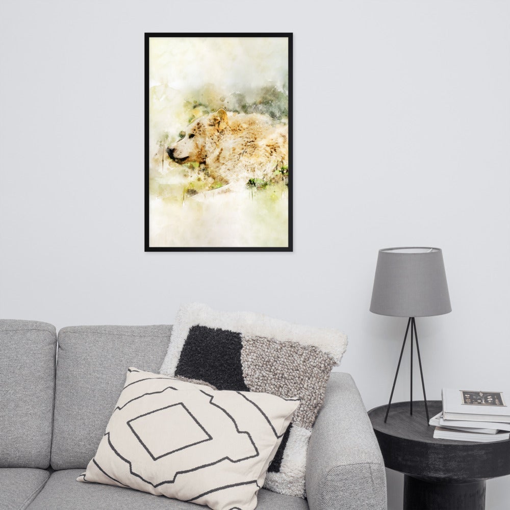 Wolf - Poster im Rahmen artlia