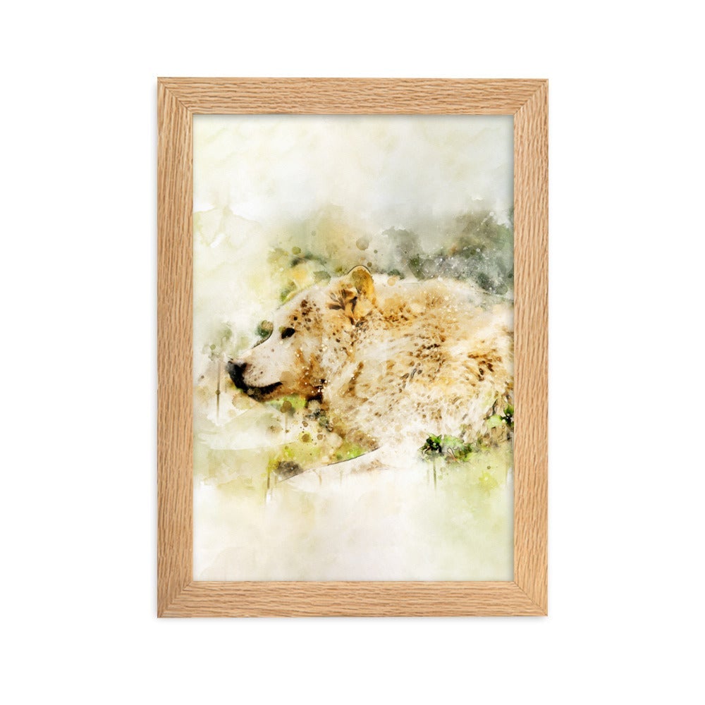 Wolf - Poster im Rahmen Oak / 21×30 cm artlia