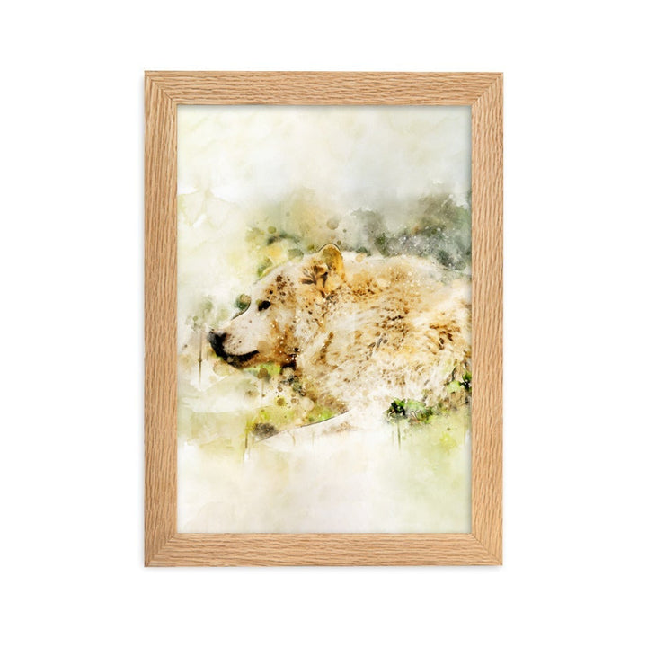 Wolf - Poster im Rahmen Oak / 21×30 cm artlia