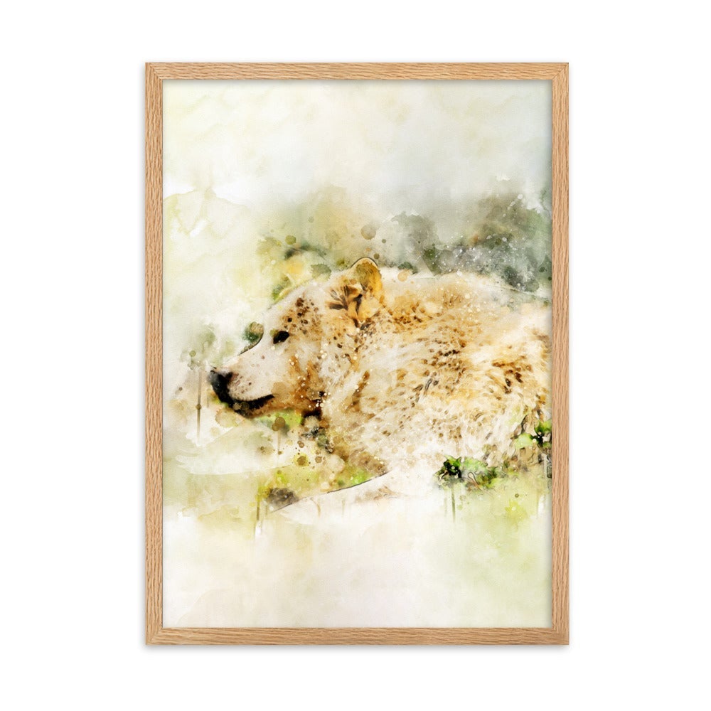 Wolf - Poster im Rahmen Oak / 50×70 cm artlia