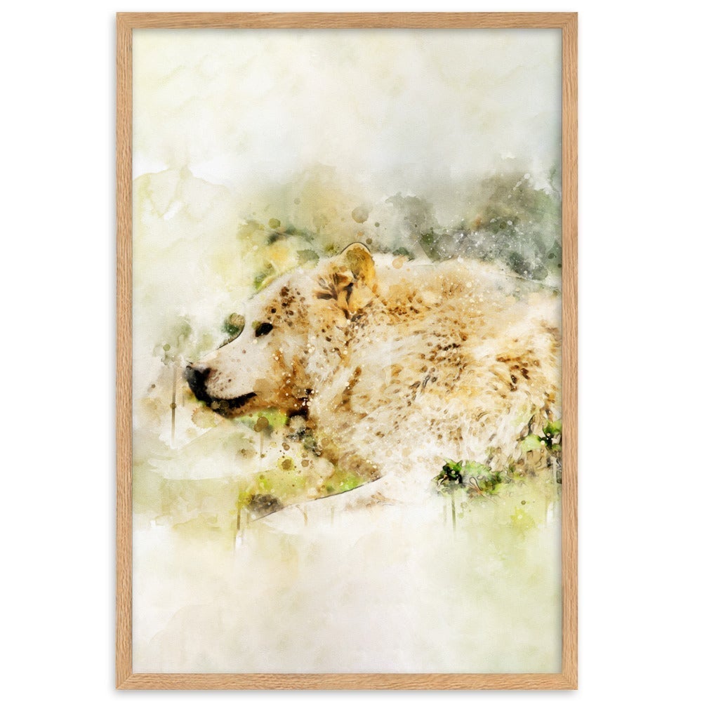 Wolf - Poster im Rahmen Oak / 61×91 cm artlia