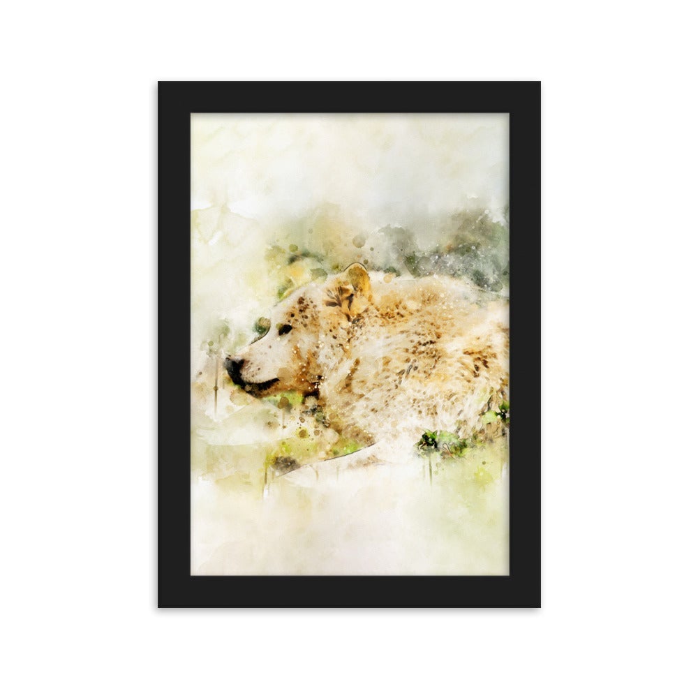 Wolf - Poster im Rahmen Schwarz / 21×30 cm artlia