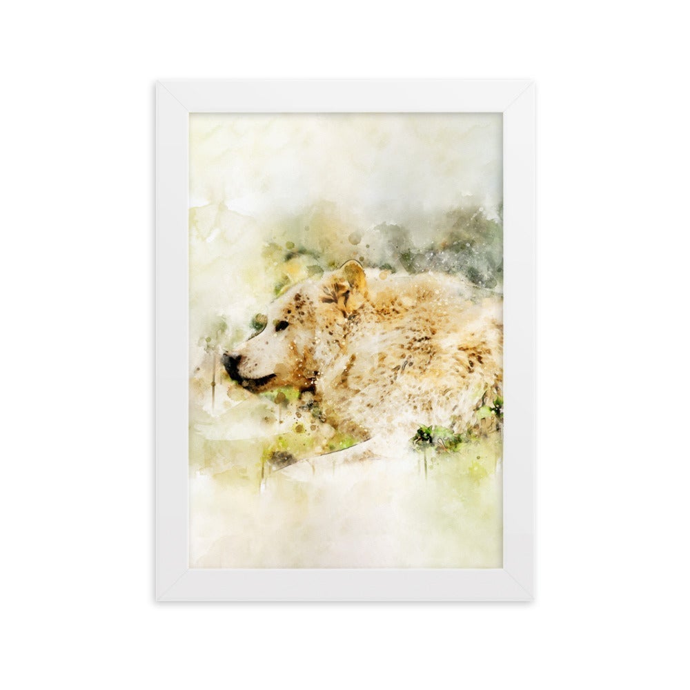 Wolf - Poster im Rahmen Weiß / 21×30 cm artlia