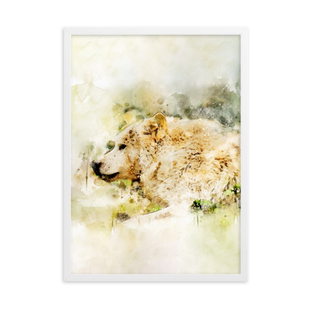 Wolf - Poster im Rahmen Weiß / 50×70 cm artlia