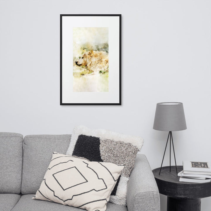 Wolf - Poster im Rahmen mit Passepartout artlia