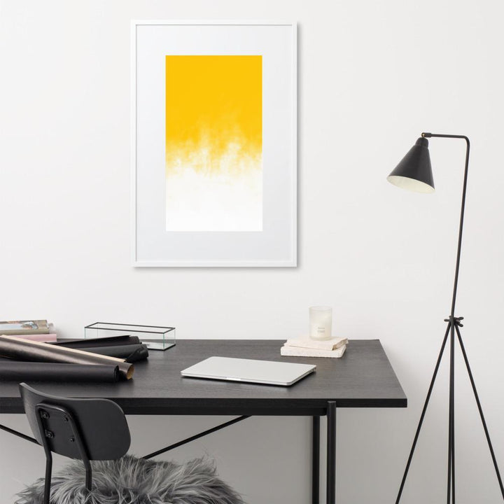 Yellow Gradient - Poster im Rahmen mit Passepartout artlia