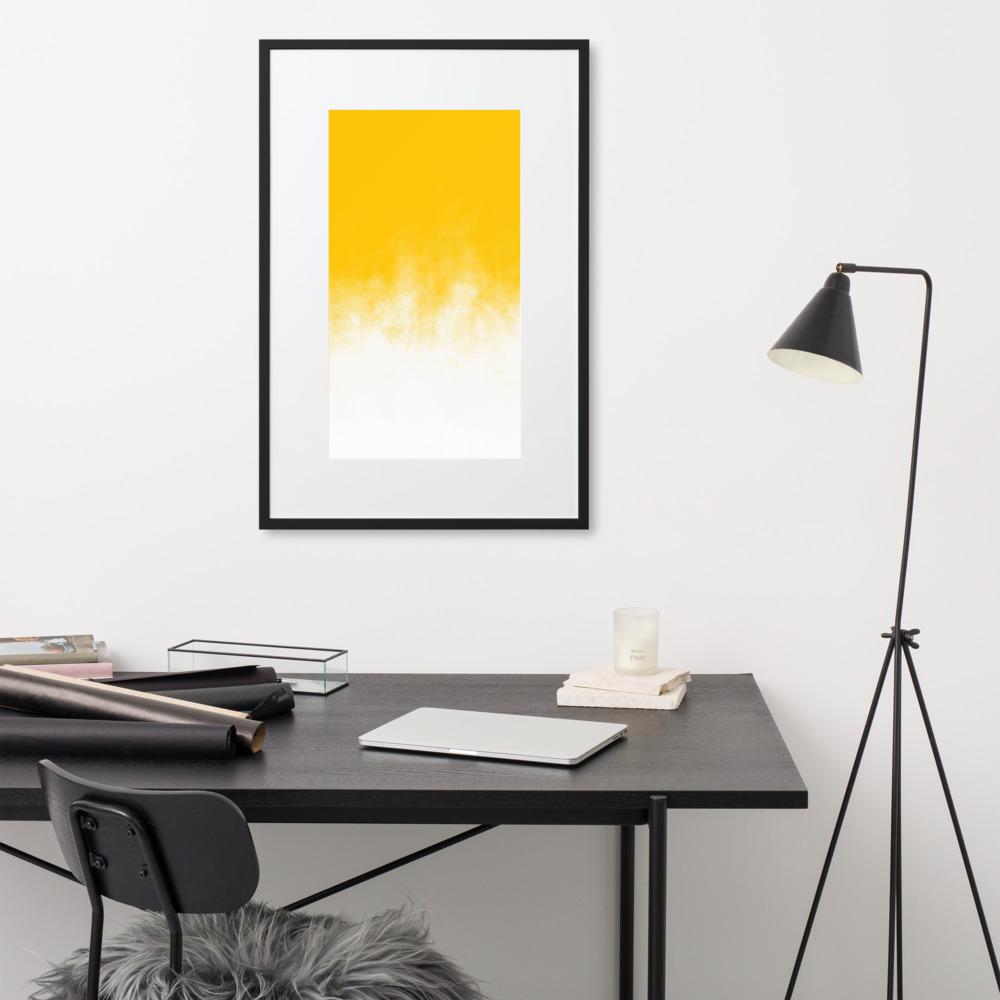 Yellow Gradient - Poster im Rahmen mit Passepartout artlia