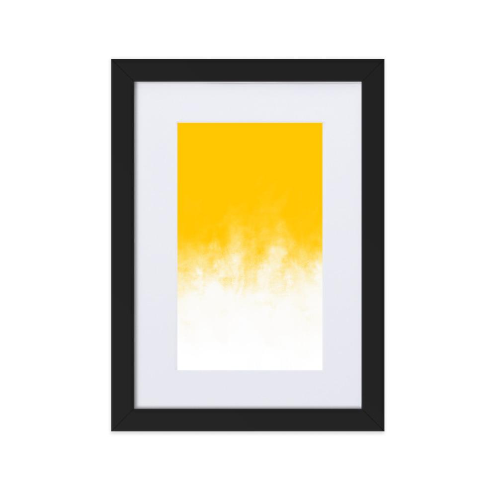 Yellow Gradient - Poster im Rahmen mit Passepartout Schwarz / 21×30 cm artlia