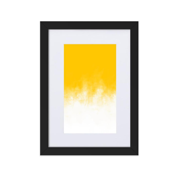 Yellow Gradient - Poster im Rahmen mit Passepartout Schwarz / 21×30 cm artlia