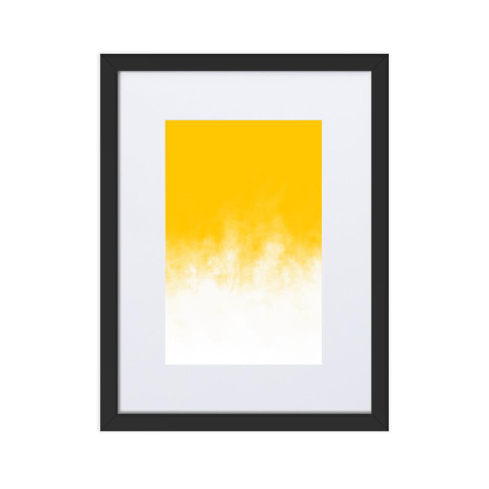 Yellow Gradient - Poster im Rahmen mit Passepartout Schwarz / 30×40 cm artlia