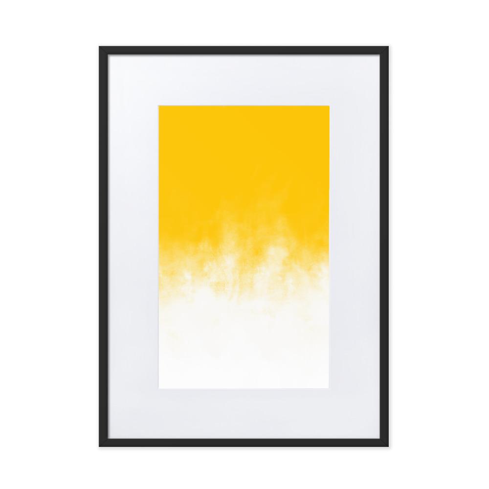 Yellow Gradient - Poster im Rahmen mit Passepartout Schwarz / 50×70 cm artlia