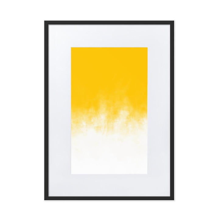 Yellow Gradient - Poster im Rahmen mit Passepartout Schwarz / 50×70 cm artlia