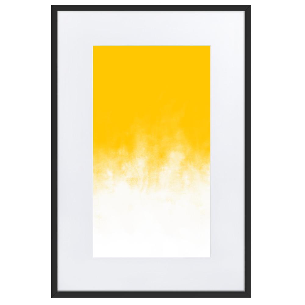 Yellow Gradient - Poster im Rahmen mit Passepartout Schwarz / 61×91 cm artlia
