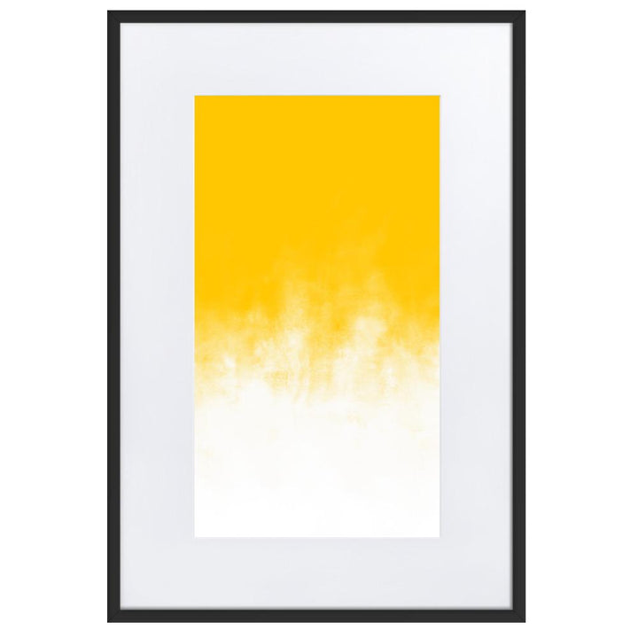 Yellow Gradient - Poster im Rahmen mit Passepartout Schwarz / 61×91 cm artlia