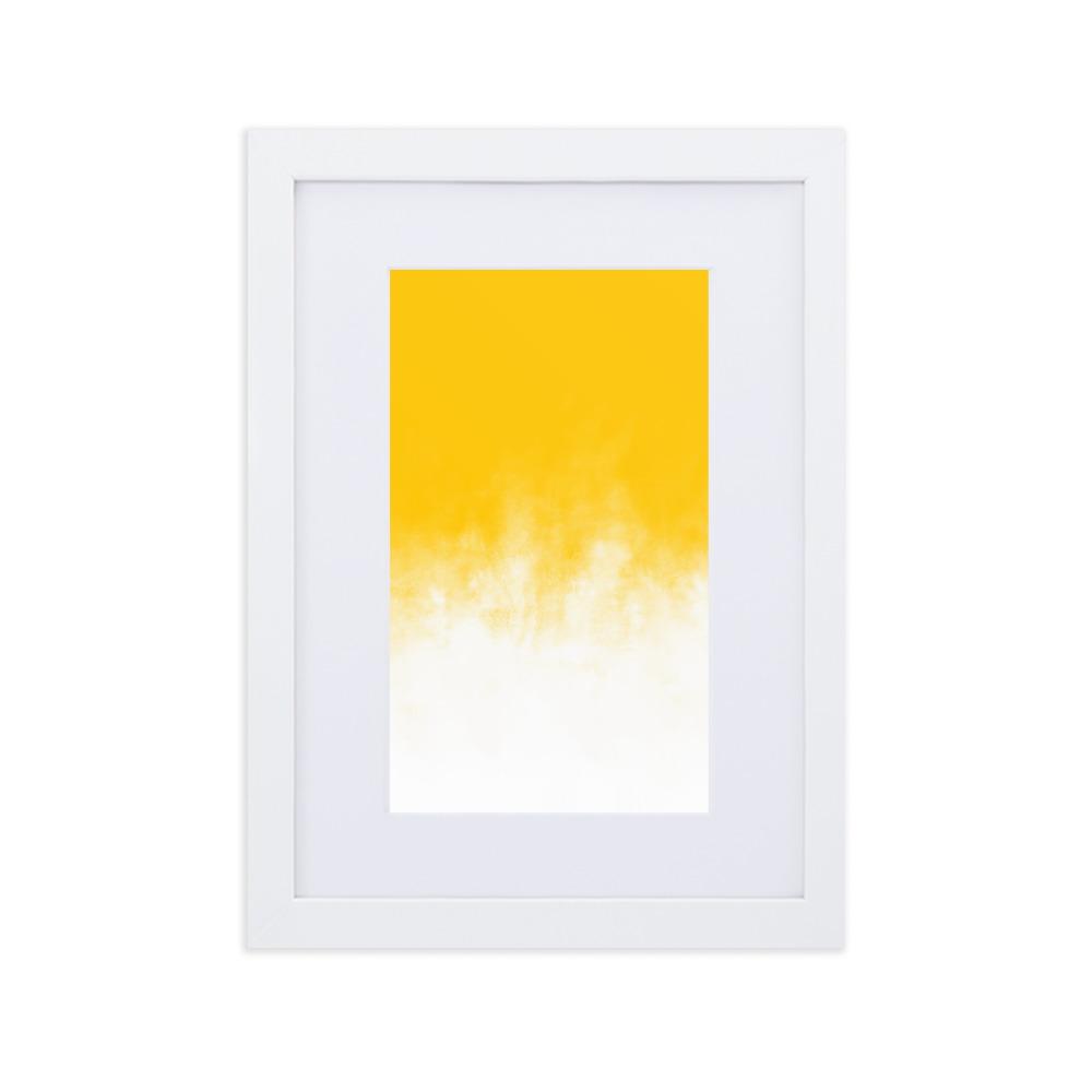 Yellow Gradient - Poster im Rahmen mit Passepartout Weiß / 21×30 cm artlia