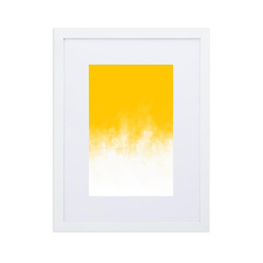 Yellow Gradient - Poster im Rahmen mit Passepartout Weiß / 30×40 cm artlia