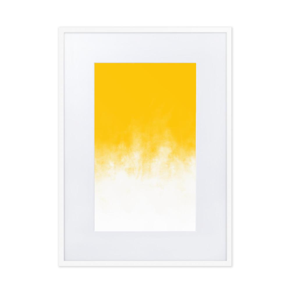 Yellow Gradient - Poster im Rahmen mit Passepartout Weiß / 50×70 cm artlia