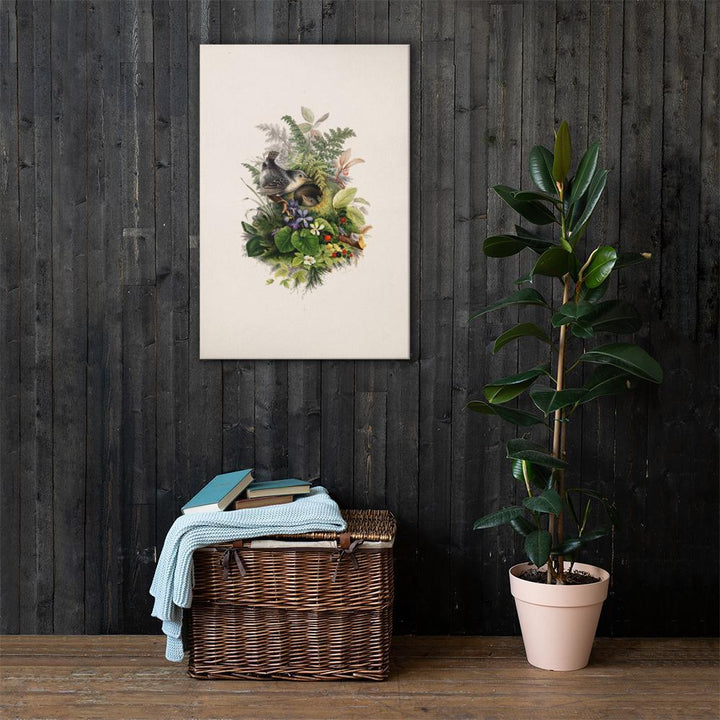 Zaunkönig und das Nest - Leinwand artlia