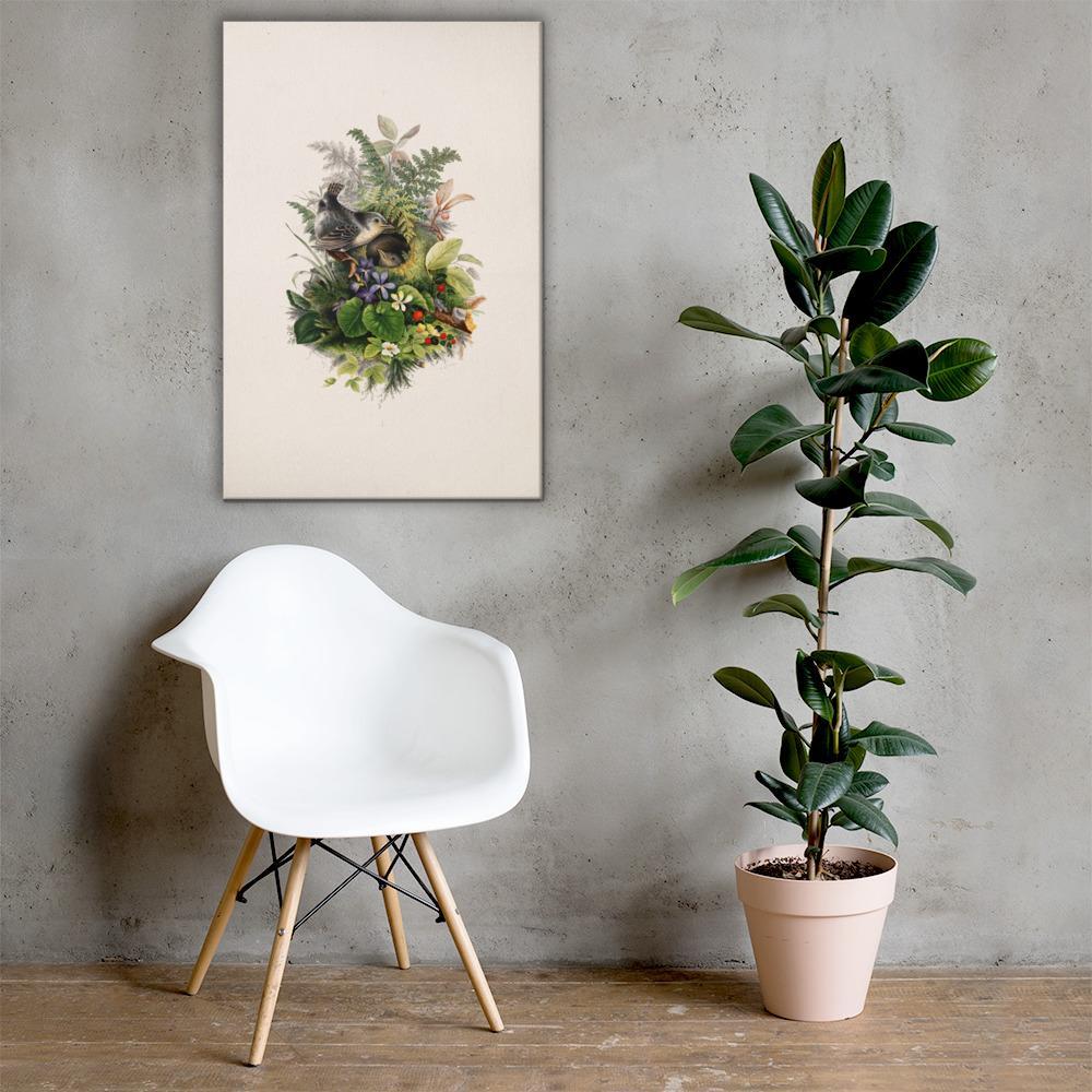 Zaunkönig und das Nest - Leinwand artlia