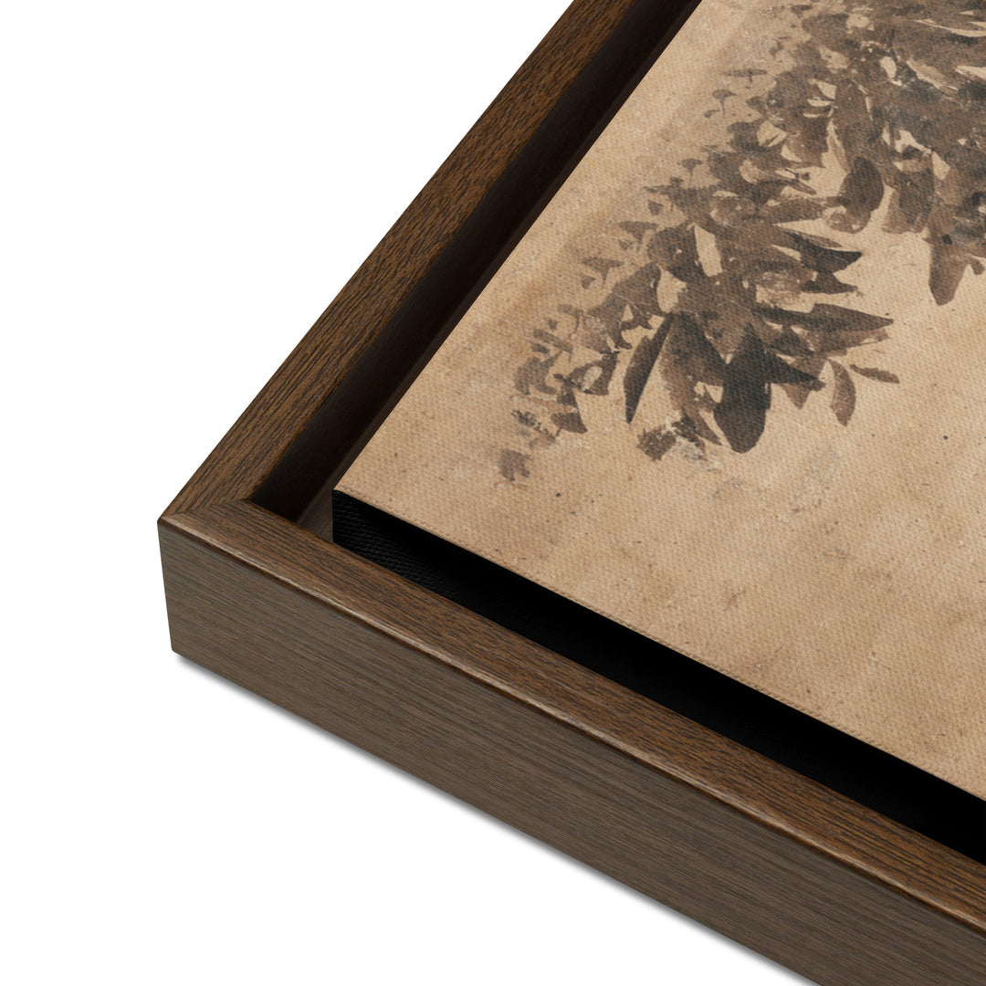 Hundemutter-mit-Welpen-framed-canvas-_in_-brown-18x24