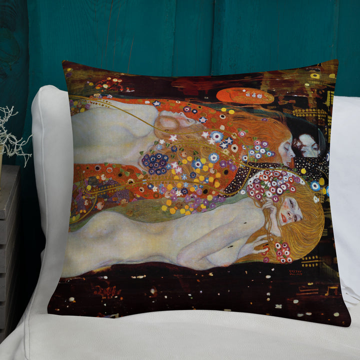 Premium pillow - Gustav Klimt, Water Snakes II