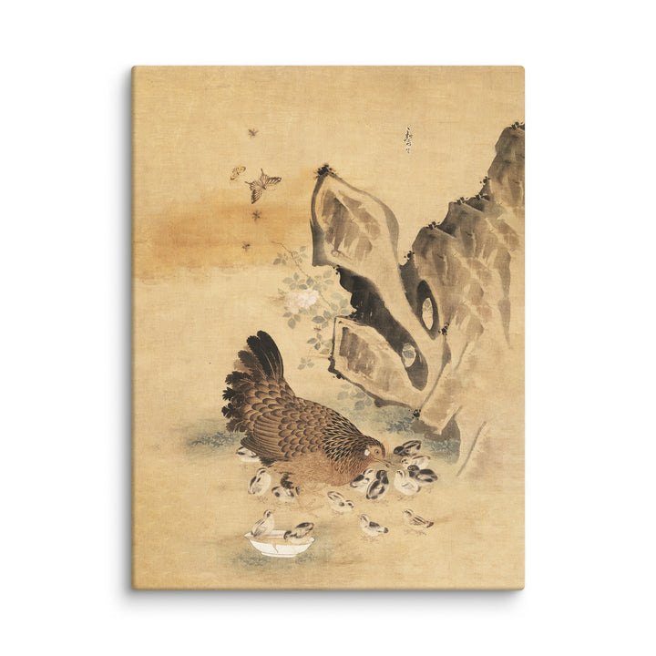 Toile - Poule et poussins, Byeon Sang-byeok