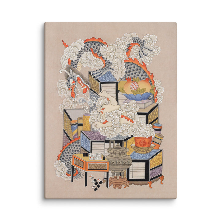 Leinwand - Sehnsucht nach Wissen mit Drache