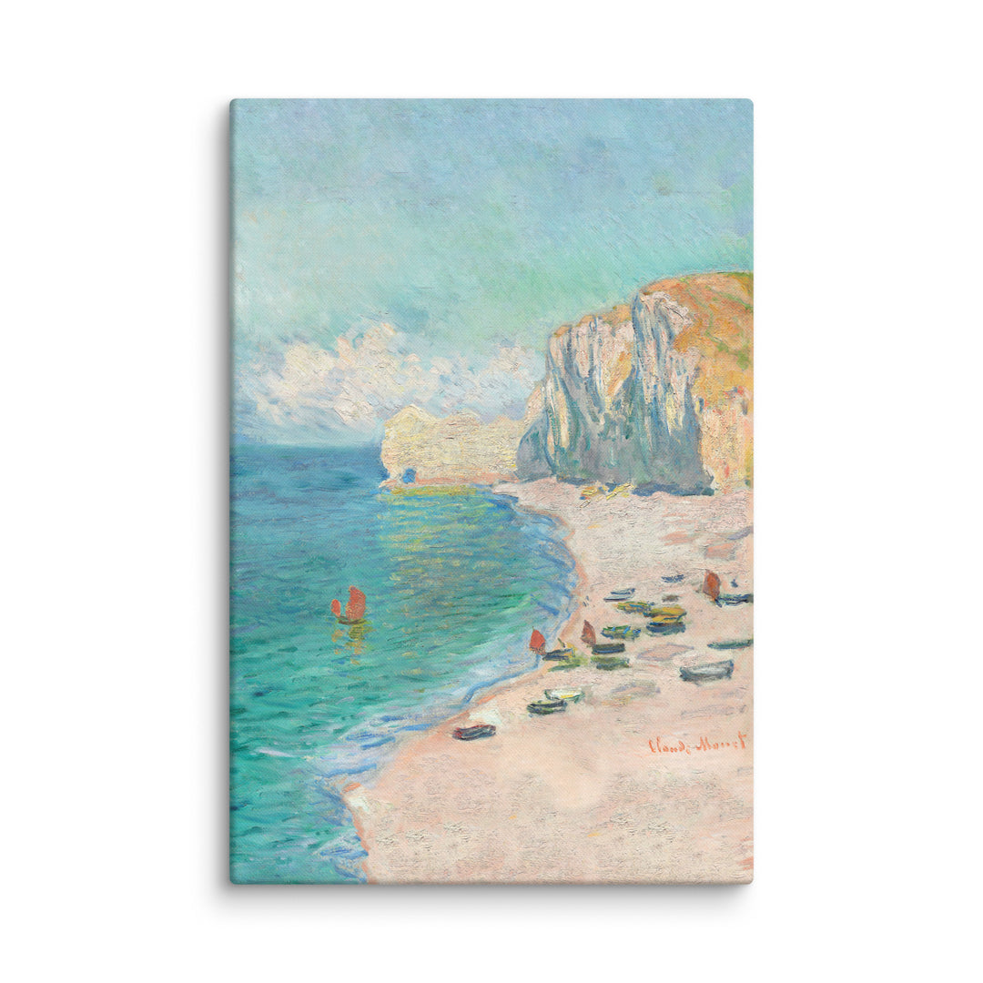 Canvas - Claude Monet, Étretat: The Beach and the Falaise d'Amont