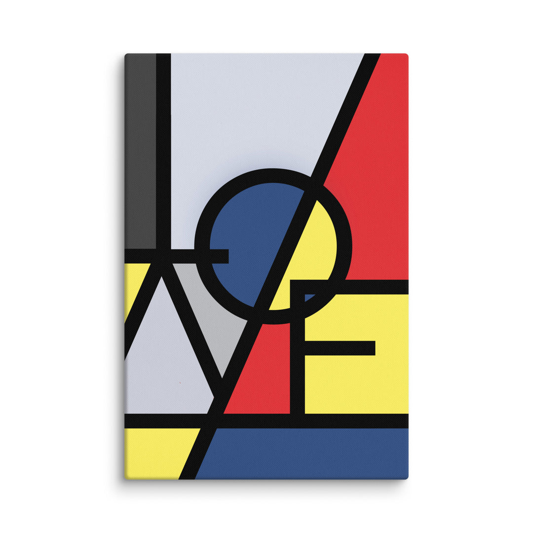 Toile - "LOVE" dans le style de Mondrian