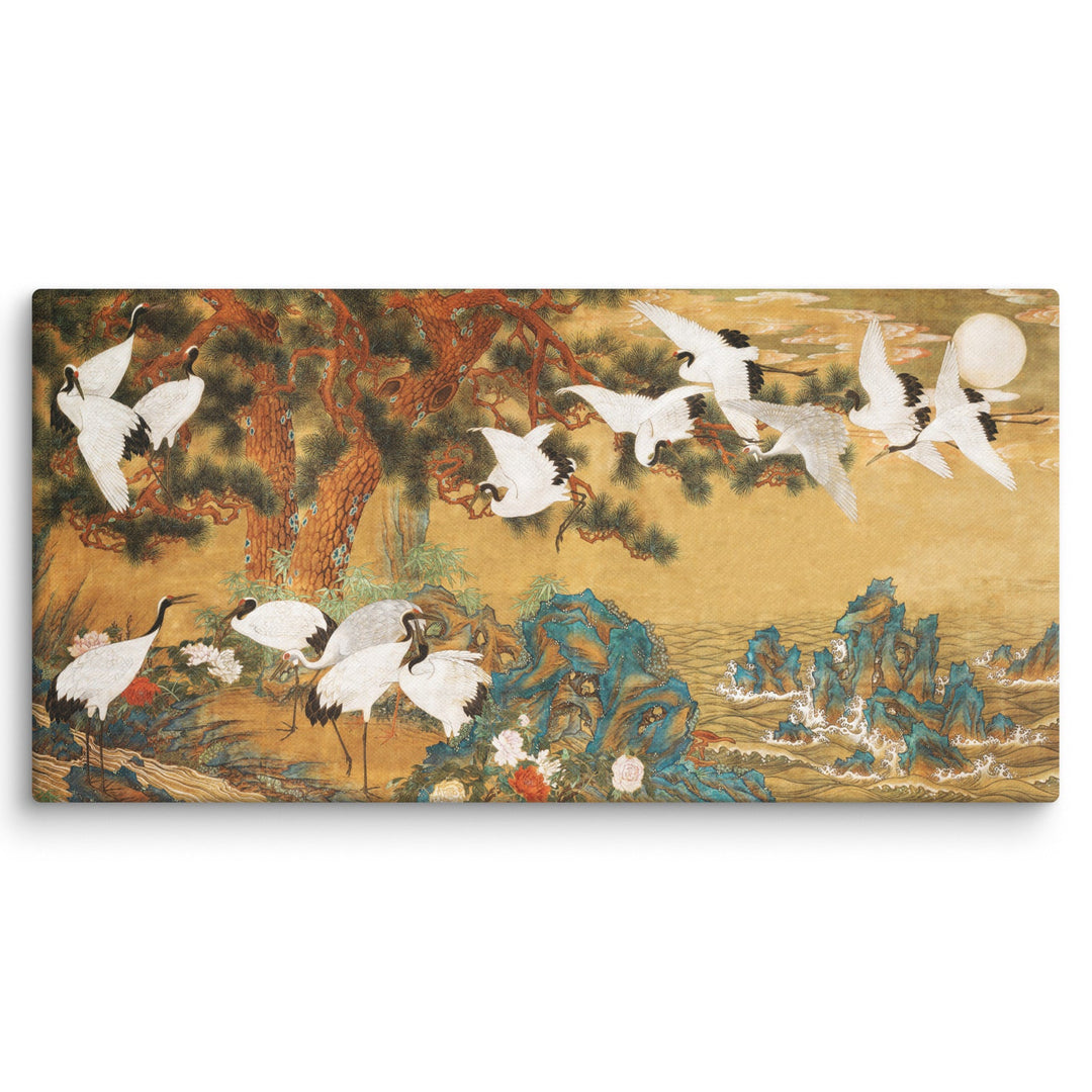 canvas-_in_-24x48-wall-weisse-kraniche-aus-dem-changdeokgung-palast
