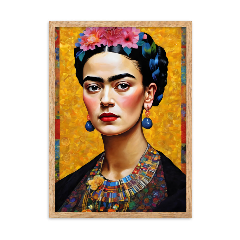 Poster - Frida Kahlo in the style of Gustav Klimt