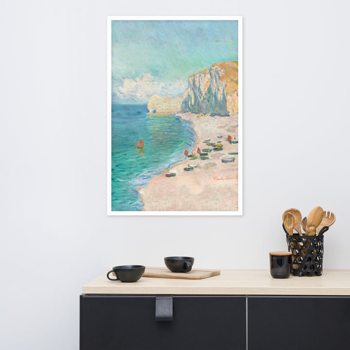 Poster - Claude Monet, Étretat: The Beach and the Falaise d'Amont