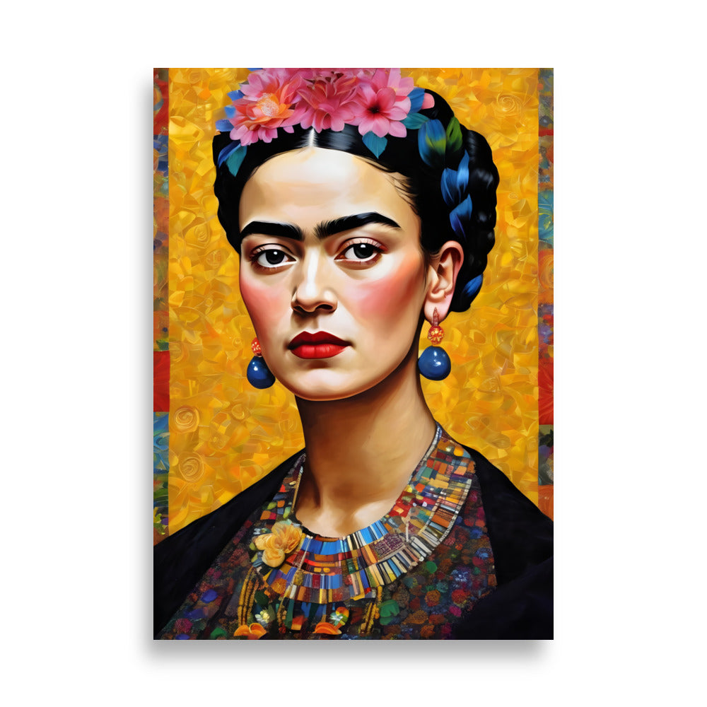 Poster - Frida Kahlo in the style of Gustav Klimt