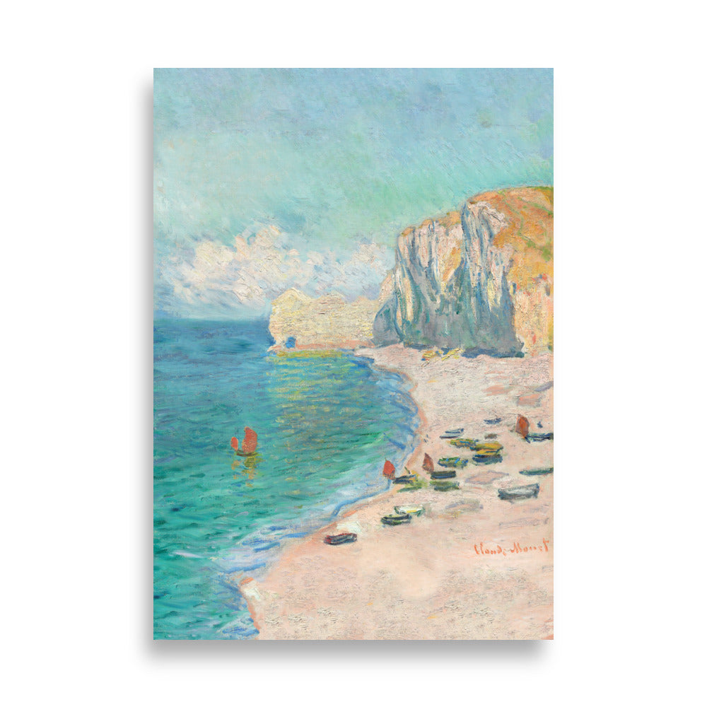 Poster - Claude Monet, Étretat: The Beach and the Falaise d'Amont