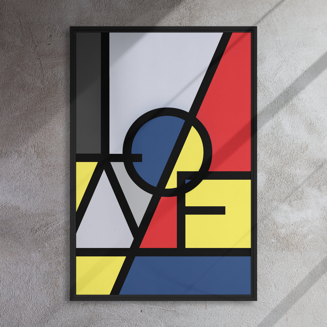 Toile - "LOVE" dans le style de Mondrian