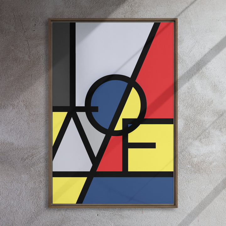 Toile - "LOVE" dans le style de Mondrian