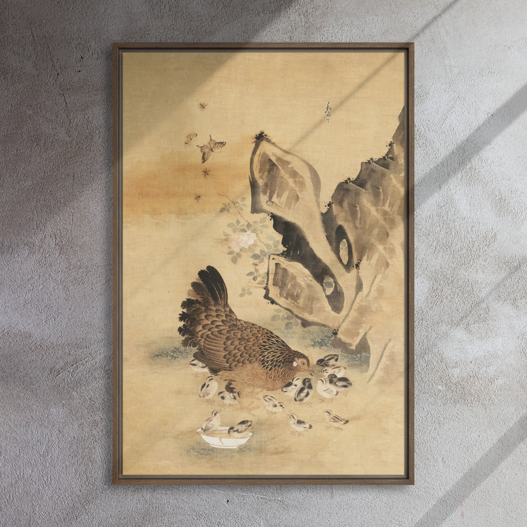 Toile - Poule et poussins, Byeon Sang-byeok