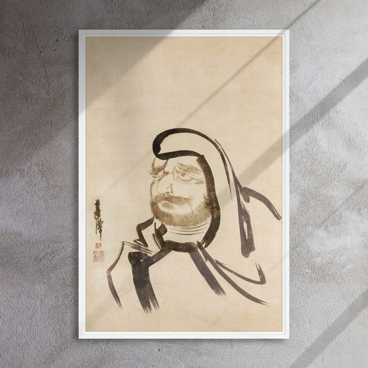 framed-canvas-_in_-white-24x36-bodhidharma-daruma-in-tuschmalerei-myeong-guk-kim